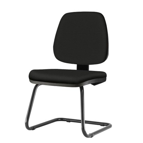 Cadeira Job Assento Courino Base Fixa Preta - 54557