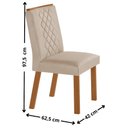 Ver imagem 3 de Conjunto Mesa de Jantar 90cm com 4 Cadeiras Estofadas Multimóveis Crrft-CON050 Madeirado/Off White/