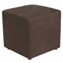 Kit 2 Puffs Quadrado Decorativo Suede Marrom - 2