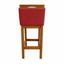 Ver imagem 6 de Kit 2 Banqueta Alta de Madeira Aurora Balcão Cozinha Bistro com Encosto Suede Vermelho