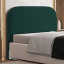 Ver imagem 1 de Cabeceira Cama Box Casal 140cm Orgânica Lanna W01 Bouclê Verde - Lyam Decor