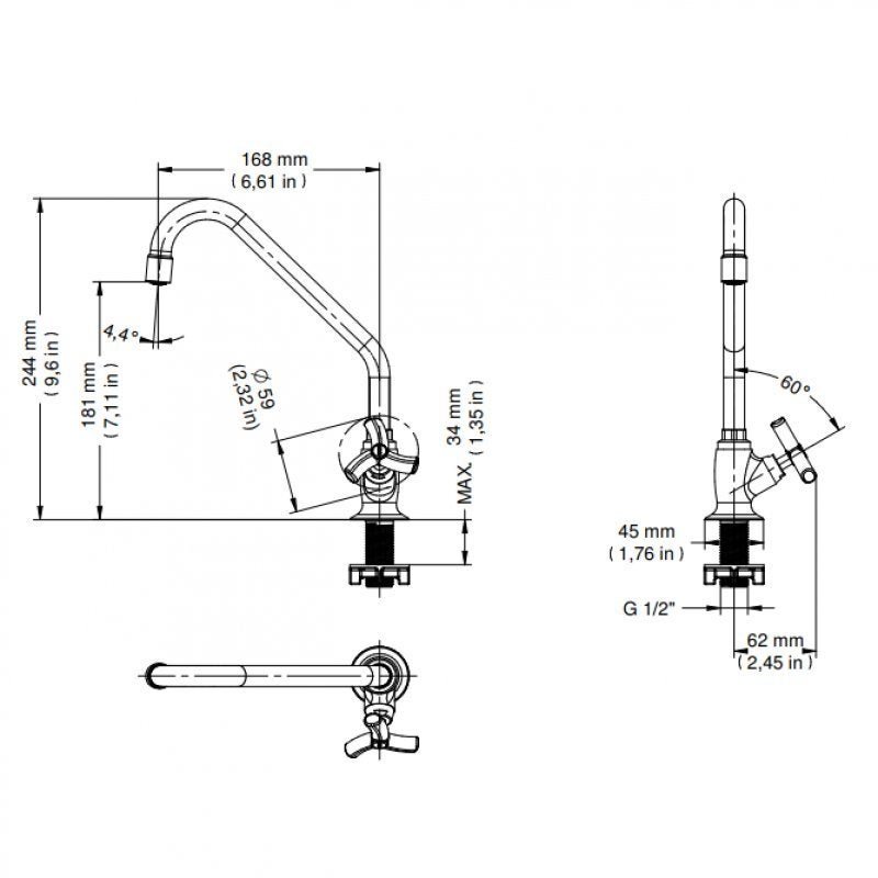 Torneira para cozinha 1/2" Docol Primor - 00673406 - 2