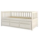 Ver imagem 2 de Bicama Reta Solteiro Branco Lavado 3 Gavetas Madeira Pinus - Saraiva 101.04.002