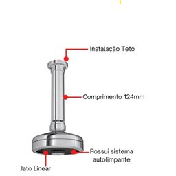 Ducha de Teto Circular com Tubo Cromado Deca Acqua Plus - 5