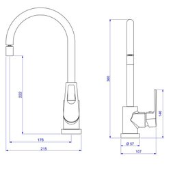 Misturador Monocomando de Mesa para Cozinha Level Mix Deca - 2