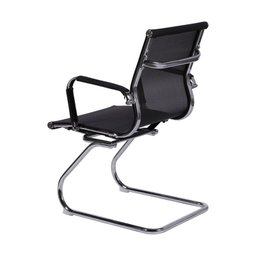 Cadeira de Escritório Eames Esteirinha Baixa Fixa Tela Mesh Preta - 3