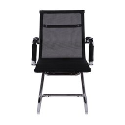 Cadeira de Escritório Eames Esteirinha Baixa Fixa Tela Mesh Preta - 2