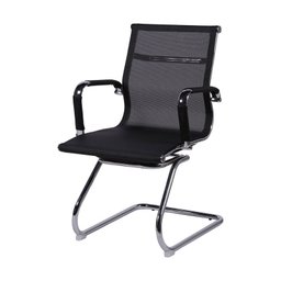 Cadeira de Escritório Eames Esteirinha Baixa Fixa Tela Mesh Preta - 1