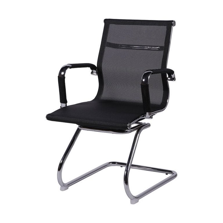 Cadeira de Escritório Eames Esteirinha Baixa Fixa Tela Mesh Preta Cadeira de Escritório Eames Esteirinha Baixa Fixa Tela Mesh Preta
