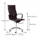 Ver imagem 4 de Cadeira de Escritório Alta Esteirinha Corino Base Rodizio 3301