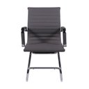 Ver imagem 2 de Cadeira de Escritório Eames Esteirinha Baixa Fixa Cinza Couro Sintético