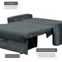 Ver imagem 2 de Sofá Cama Carol 2 Lugares com Báu Embutido - Cinza