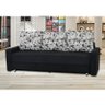 Sofá Cama Andréia 3 Lugares - Esturura Eucalipto - Espuma D26 - Floral/ Preto - 1
