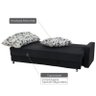 Sofá Cama Andréia 3 Lugares - Esturura Eucalipto - Espuma D26 - Floral/ Preto - 3