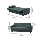 Ver imagem 4 de Sofá Cama Roberta 3 Lugares - Molas Estratégicas - Veludo Chumbo