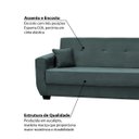 Ver imagem 2 de Sofá Cama Roberta 3 Lugares - Molas Estratégicas - Veludo Chumbo