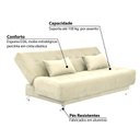 Ver imagem 3 de Sofá Cama Reclinável Stela Molas Estratégicas - Suede Penna Bege