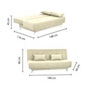 Ver imagem 4 de Sofá Cama Reclinável Stela Molas Estratégicas - Suede Penna Bege