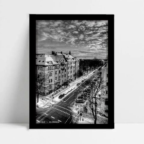 Quadro Decorativo Monumento Munique - Preto - 30x40cm