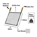 Ver imagem 2 de Grelha Quadrada Inox Tela Moeda Para Churrasqueira 30x30cm Brassol