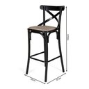 Ver imagem 2 de Kit 3 Banquetas Katrina em Aço Preto - Cor: Marrom