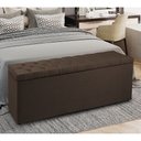 Ver imagem 2 de Calçadeira Recamier Baú Queen 1,60m Madrid Suede - Pallazio - Marrom