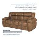 Ver imagem 6 de Conjunto de Sofá 2 e 3 Lugares Nobuck Marrom Florença 190cm e 140cm Yescasa