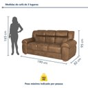 Ver imagem 3 de Conjunto de Sofá 2 e 3 Lugares Nobuck Marrom Florença 190cm e 140cm Yescasa