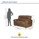 Ver imagem 4 de Conjunto de Sofá 2 e 3 Lugares Nobuck Marrom Florença 190cm e 140cm Yescasa