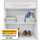 Ver imagem 3 de Armário Multiuso Chile com 2 Portas e 1 Gaveta com Prateleira e Rodízios RV Móveis Branco