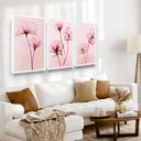 Ver imagem 2 de Quadros Decorativos Trio Kit 3 Flores Rosê Sala Quarto