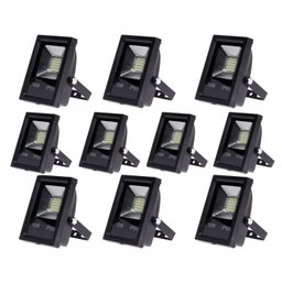 Refletor Led 10w Smd Holofote Bivolt Prova D´água Verde Kit 10 - 1