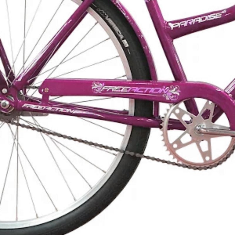 Bicicleta aro 26 Feminina c/Garupa e Cesto Paradise Free Action Violeta - 4