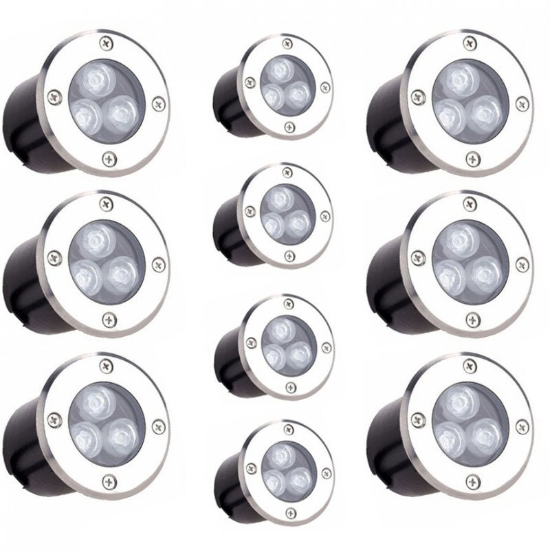 Balizador Spot Led Embutir 3w Piso Ip67 Branco Frio 110-220v Kit 10 - 1