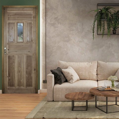 Folha de Porta de Madeira 210x82cm Postigo Eco Uniportas Natural