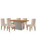 Ver imagem 2 de Mesa de Jantar Diane 180cm Tampo Mdf Laminado com 6 Cadeiras Lisboa Moderna Mobília