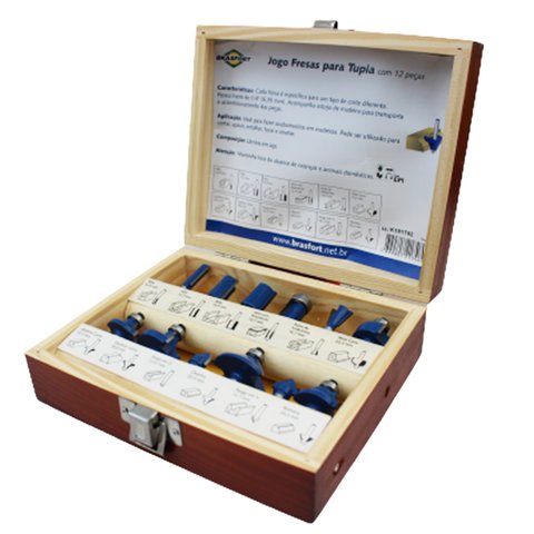 JOGO DE FRESAS PARA TUPIA COM 12 PEÇAS 7894 BRASFORT