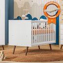 Ver imagem 4 de Berço Americano com Colchão Qencanto Retrô 3820 Branco Acetinado Qmovi Probel