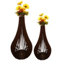 Ver imagem 1 de Vaso de Chão Decorativo Grande Capadócia Mdf:preto/kit com 2 - 90x40cm e 60x30cm