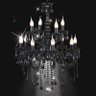 Lustre Candelabro 12 Braços Preto Pendente Cristal Acrílico LM1906 - 2