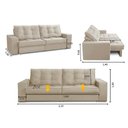 Ver imagem 3 de Sofá Retrátil e Reclinável 2 Lugares 2,10m com Molas Giovana Suede Bege Bege