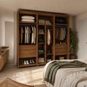 Ver imagem 2 de Guarda Roupa Casal 6 Portas com Espelho 100% MDF Dayton 274cm - Canella com Off White Fosco