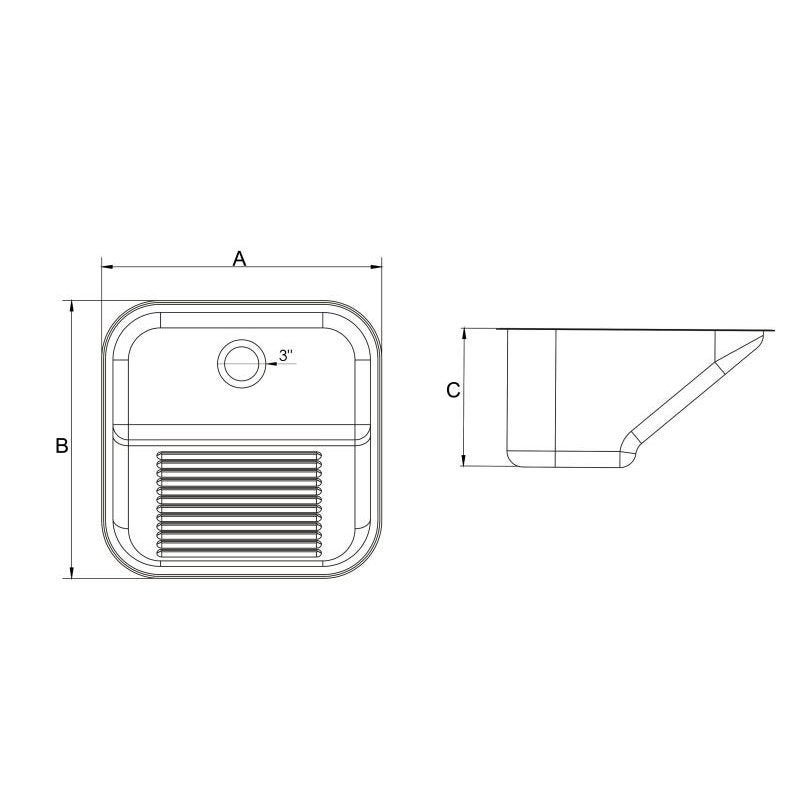 Tanque Sobrepor Aço Inox 400x395x220mm - Acetinado - 25Lt - 3