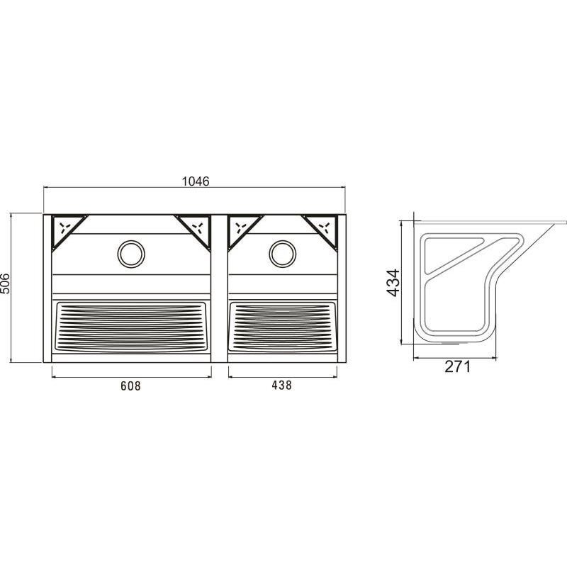 Tanque Inox Lavanderia Super Duplo 1040x506 - 114 litros - 3