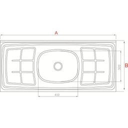 Pia Cozinha Inox Bali 1200x530/01 Cuba N4-110mm - Escorredor - 3 Pia Cozinha Inox Bali 1200x530/01 Cuba N4-110mm - Escorredor - 3
