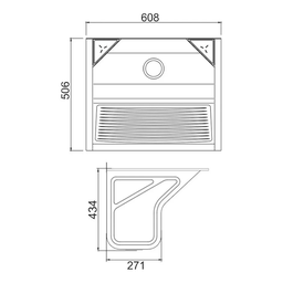 Tanque Aço Inox 500 SUPER com Suporte 506x608x434mm - 68Lt - 6