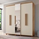 Ver imagem 2 de Guarda Roupa Com Espelho 5 Portas 228cm Munique RV Móveis Cinamomo/Off White