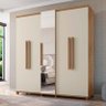 Guarda Roupa Com Espelho 5 Portas 228cm Munique RV Móveis Cinamomo/Off White - 2