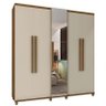 Guarda Roupa Com Espelho 5 Portas 228cm Munique RV Móveis Cinamomo/Off White - 1