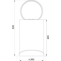 Lixeira Redonda Inox escovado com Pedal e balde 12 litros - Preta - Ghelplus - 5